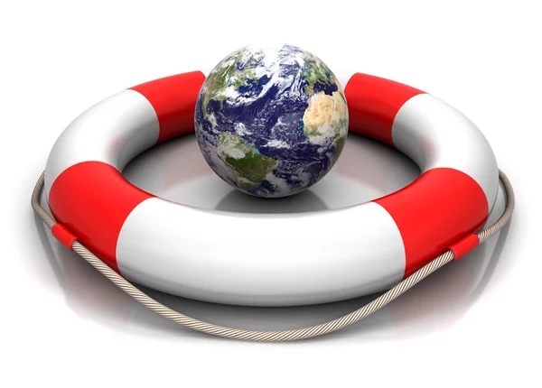 Globe and buoy — Stock Photo, Image