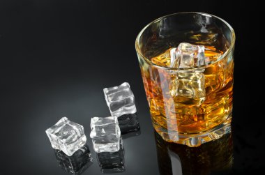 Whisky with ice clipart