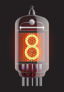 Nixie radio tube. clipart