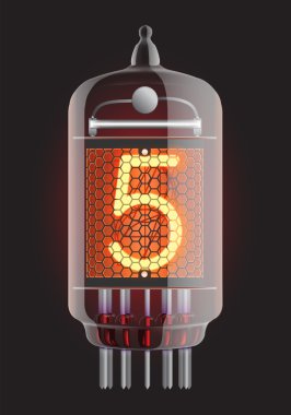 Nixie radio tube. clipart