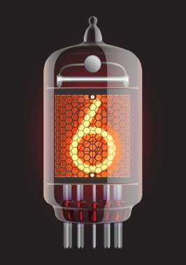 Nixie radio tube. clipart