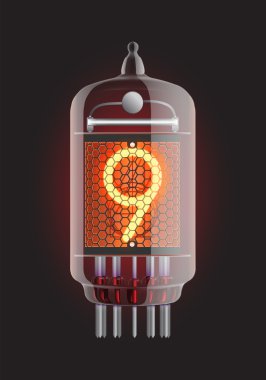 Nixie radio tube. clipart