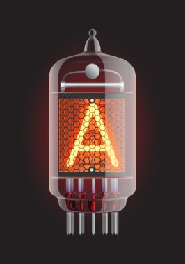 Nixie tube indicator. clipart