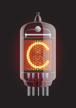 Nixie tube indicator. clipart