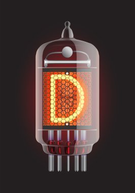 Nixie tube indicator. clipart