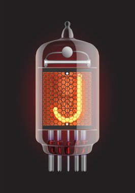 Nixie tube indicator. clipart