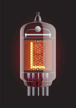 Nixie tube indicator. clipart