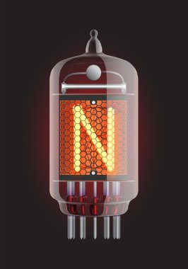 Nixie tube indicator. clipart