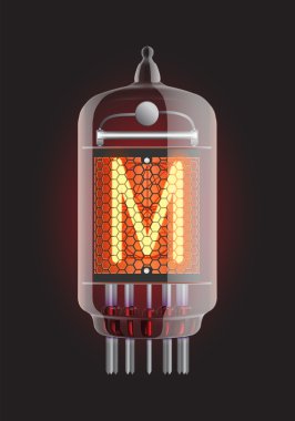 Nixie tube indicator. clipart