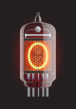 Nixie tube indicator. clipart