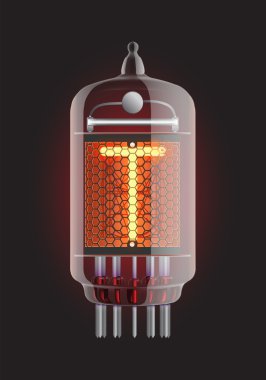 Nixie tube indicator. clipart