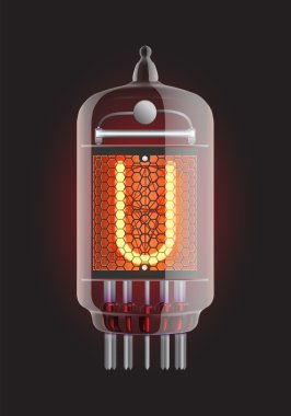 Nixie tube indicator. clipart