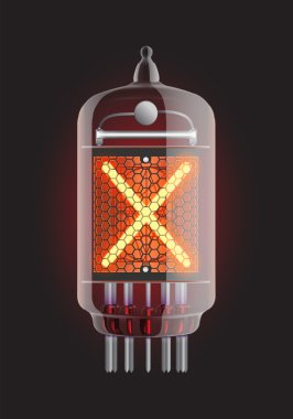 Nixie tube indicator. clipart