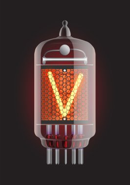 Nixie tube indicator. clipart