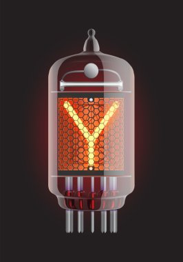 Nixie tube indicator. clipart