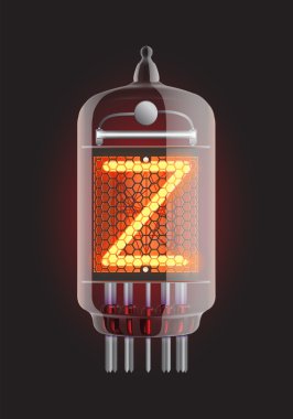 Nixie tube indicator. clipart