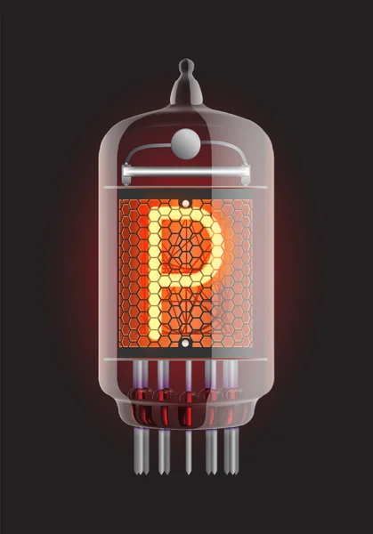 stock vector Nixie tube indicator.