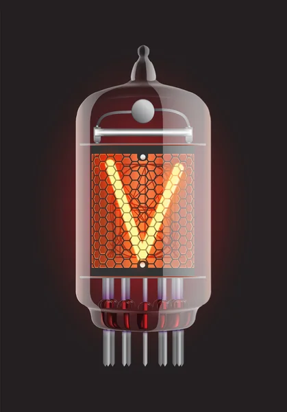 stock vector Nixie tube indicator.