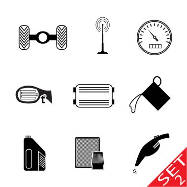 Car Parts icon set 2 clipart