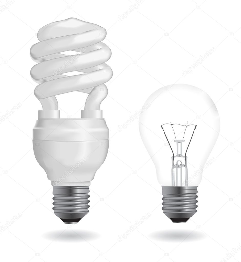 Incandescent and fluorescent light bulbs