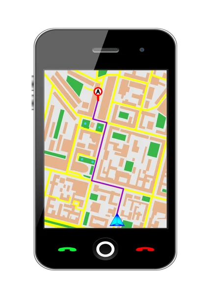 GPS del teléfono celular — Vector de stock
