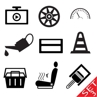 Car part icon set 3 clipart