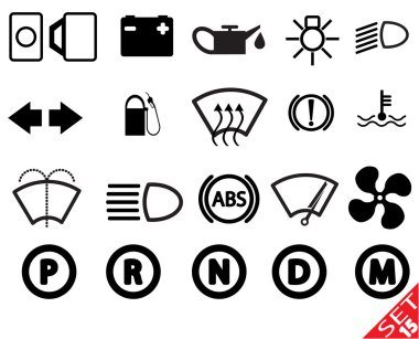 Car part icon set 15 clipart