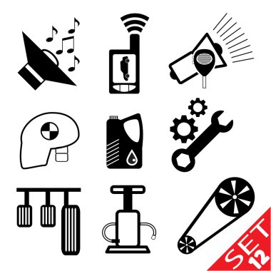 Car part icon set 12 clipart