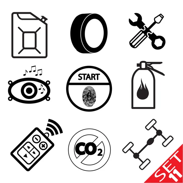 Autoteil Icon Set 11 — Stockvektor