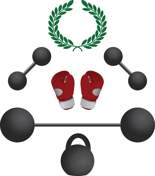 重量和拳击手手套 — 图库矢量图片