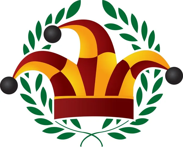 Casquette de clown et couronne de laurier — Image vectorielle