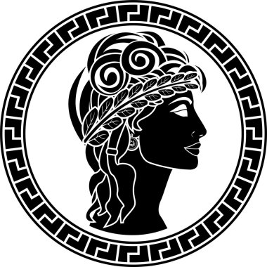 Black stencil of patrician women clipart