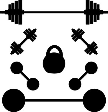 Silhouettes of weights clipart