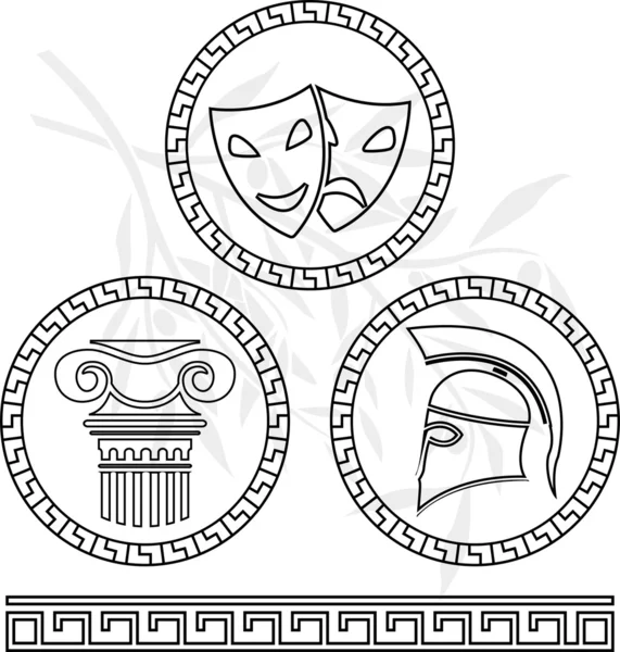 Stencils of hellenic images — Stock Vector