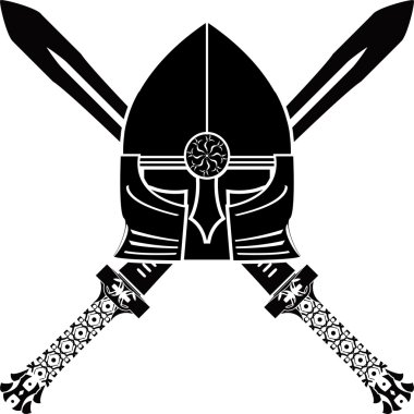 Medieval helmet and swords clipart