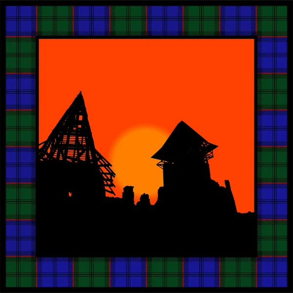 Ruiny zamku w Szkocji — Wektor stockowy
