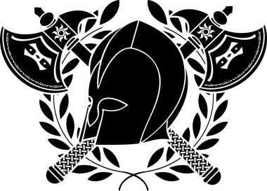 fantezi barbar kask eksenleri ve defne çelengi