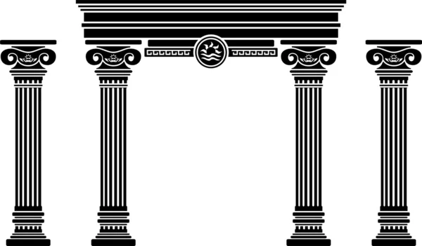 Arco de fantasia e colunas —  Vetores de Stock