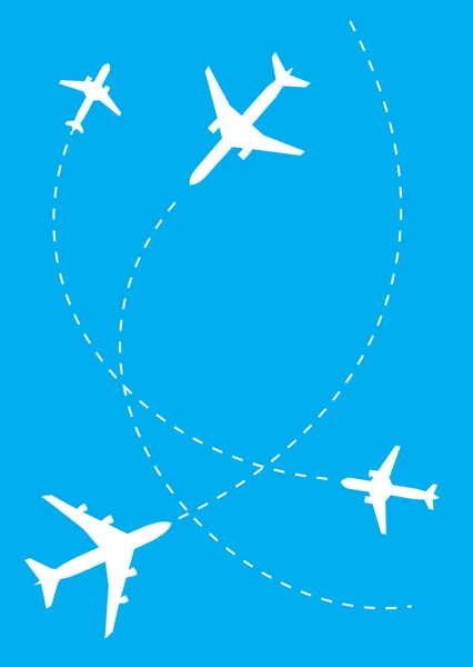 Witte silhouetten van jet vliegtuigen — Stockfoto