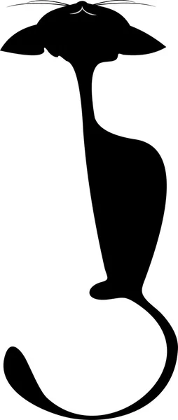 Schwarze Katze isoliert auf weiß — Stockfoto