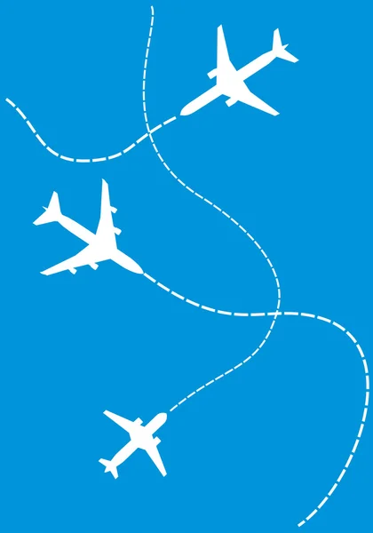 Silhuetas de aviões a jato — Fotografia de Stock