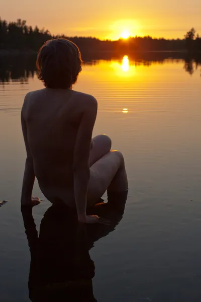 In acqua al tramonto — Foto Stock