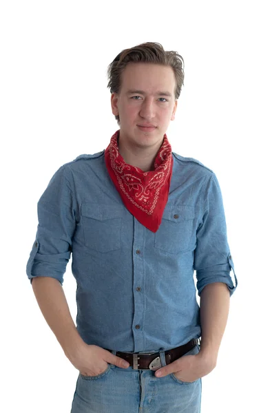Портрет з червоним шарфом — стокове фото