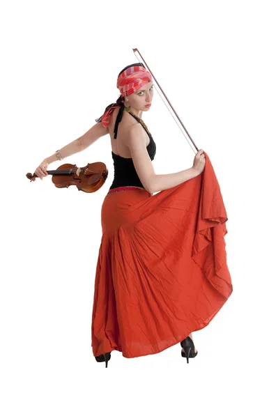 Den udtryksfulde violinist - Stock-foto