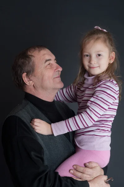 Grandfather with the grand daughter — Stock Photo, Image