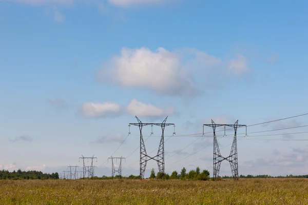 Landscape with an electric main — Stock Photo, Image