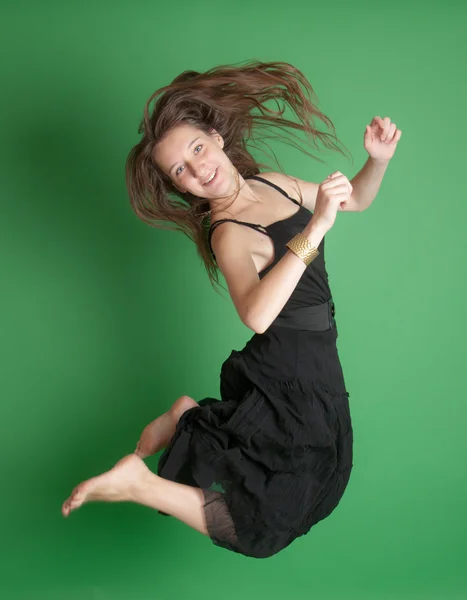 A menina em um salto — Fotografia de Stock