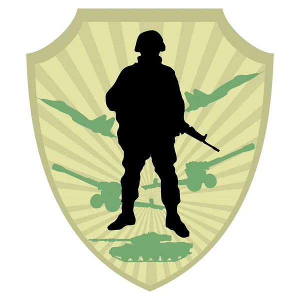 Silhouette of soldier — Stock Vector