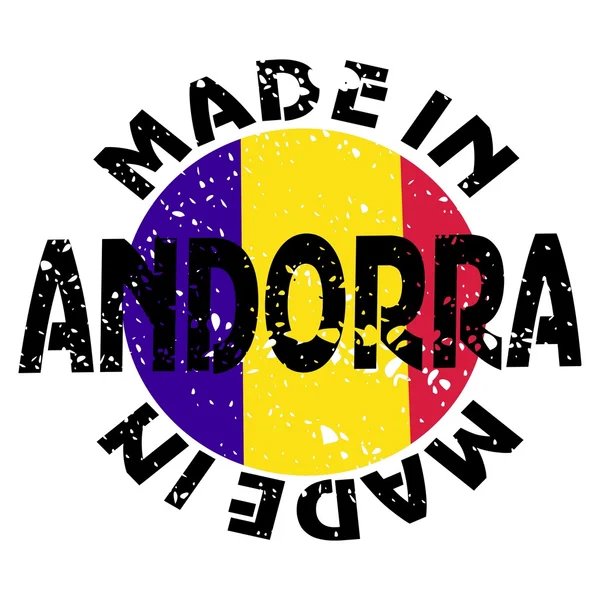 Etiqueta vectorial Made in Andorra — Vector de stock