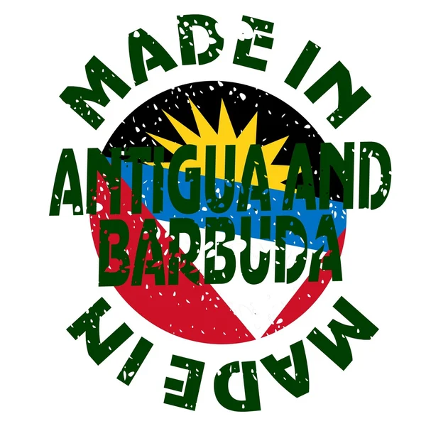 Ετικέτα φορέα Made in Antigua και Barbuda — Διανυσματικό Αρχείο